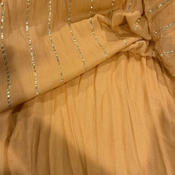 Lulus Goddess Vibes Rusty Rose Gold Stripe Dolman Sleeve Maxi, Size L, NWT - Picture 7 of 9